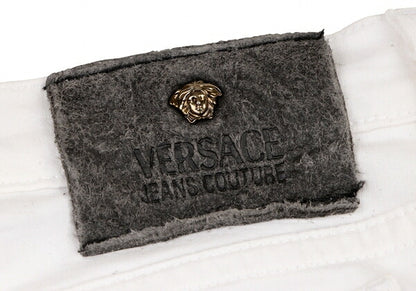 VERSACE JEANS COUTURE Stretch Cotton Jeans White Size 27/41