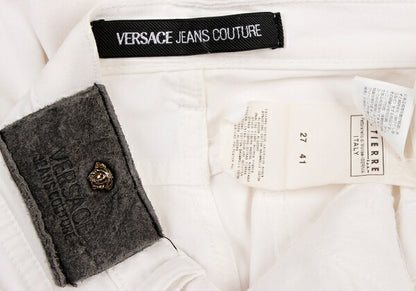 VERSACE JEANS COUTURE Stretch Cotton Jeans White Size 27/41
