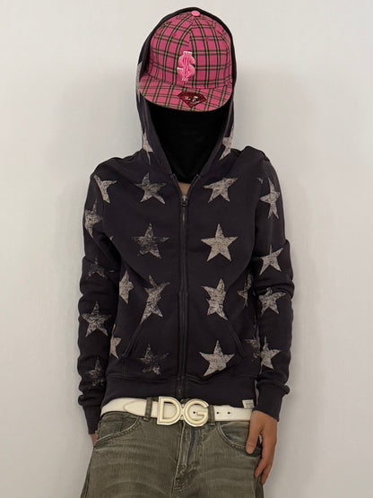 Denim&Supply Star Design Cotton Zip Hoodie Size S