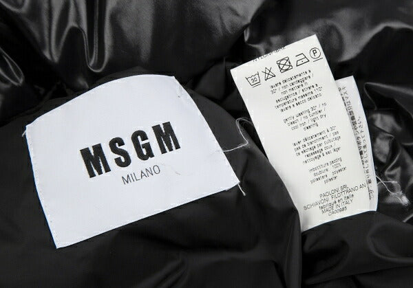 MSGM Waist Drawcord Padded Jacket Black Size 40