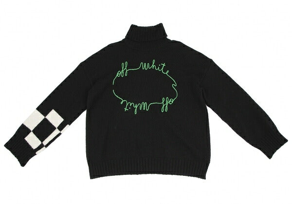 Off-White 20AW Logo Embroidered Sweater Black Size 38