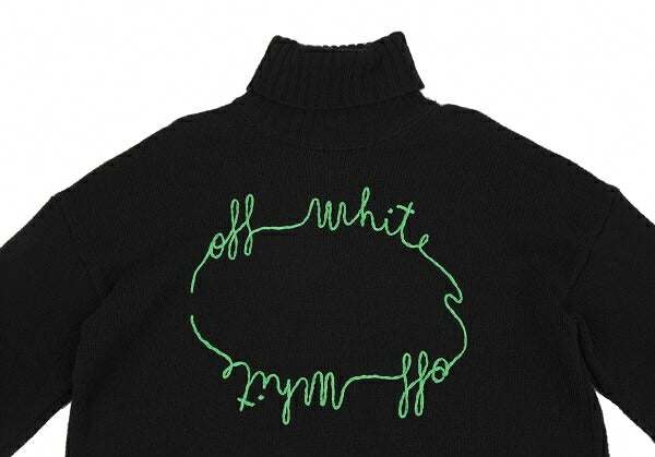Off-White 20AW Logo Embroidered Sweater Black Size 38