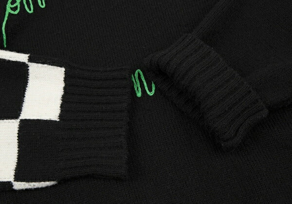 Off-White 20AW Logo Embroidered Sweater Black Size 38