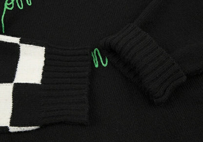 Off-White 20AW Logo Embroidered Sweater Black Size 38