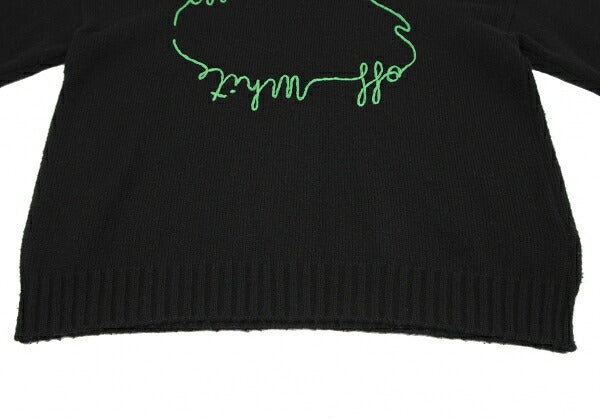 Off-White 20AW Logo Embroidered Sweater Black Size 38