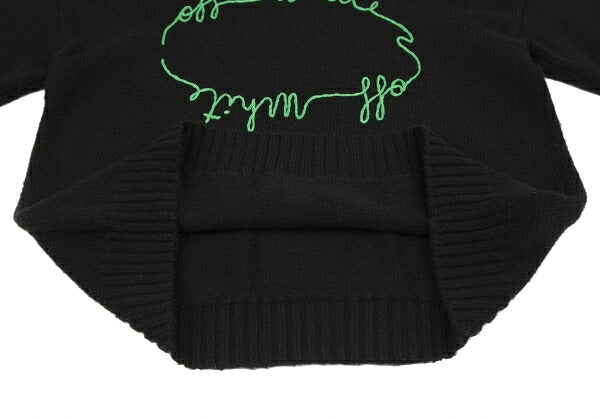 Off-White 20AW Logo Embroidered Sweater Black Size 38