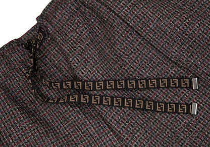 FENDI 18AW Zucca Houndstooth Tapered Pants Red Size 48