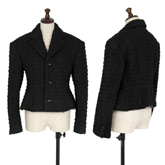 COMME des GARCONS 22AW Wool Textured Raw Jacket Black Size S