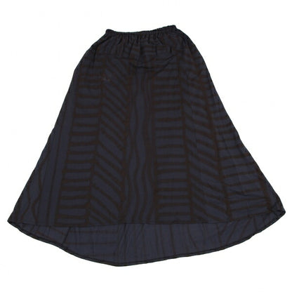 Yohji Yamamoto FEMME Stretch Nylon Stripe Navy Brown Skirt Size S