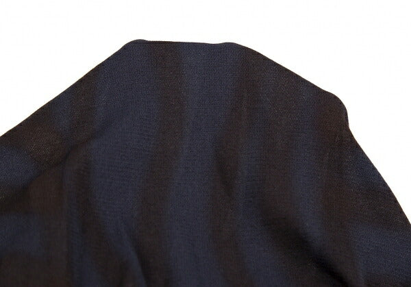 Yohji Yamamoto FEMME Stretch Nylon Stripe Navy Brown Skirt Size S