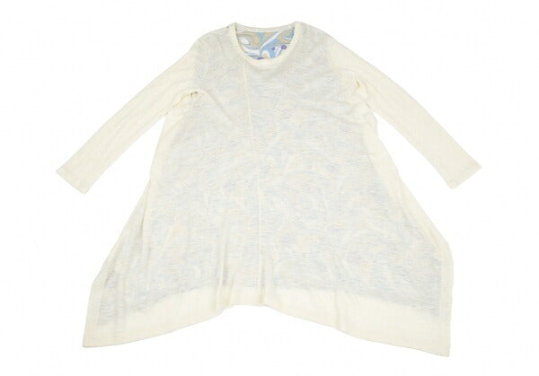 Y's Marble Print Layered Knit Midi Dress Cream Size 2