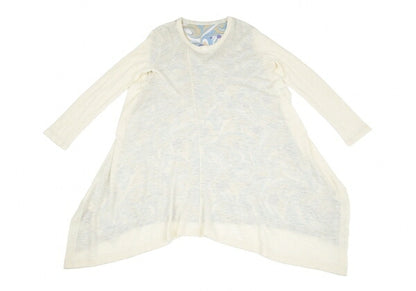 Y's Marble Print Layered Knit Midi Dress Cream Size 2