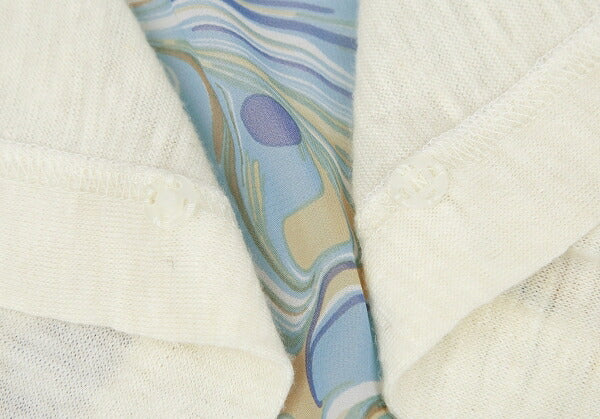 Y's Marble Print Layered Knit Midi Dress Cream Size 2