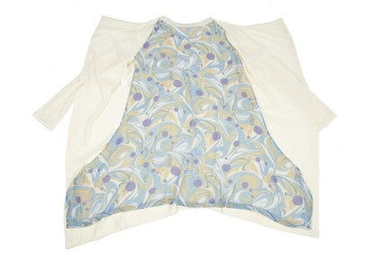 Y's Marble Print Layered Knit Midi Dress Cream Size 2