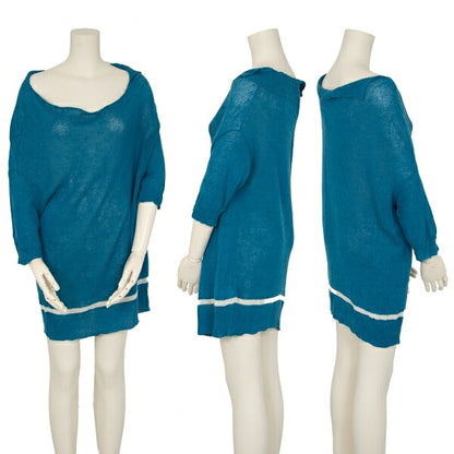 Yohji Yamamoto NOIR Cotton Linen Short Knit Blue Size 2