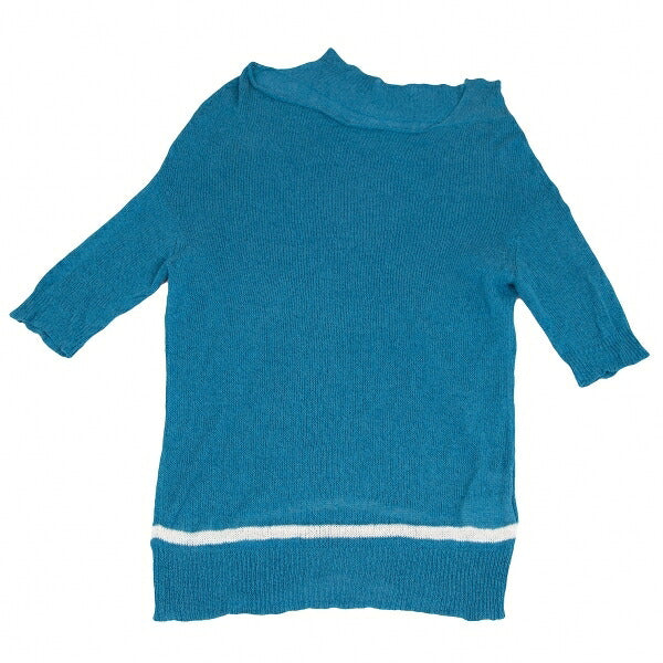 Yohji Yamamoto NOIR Cotton Linen Short Knit Blue Size 2