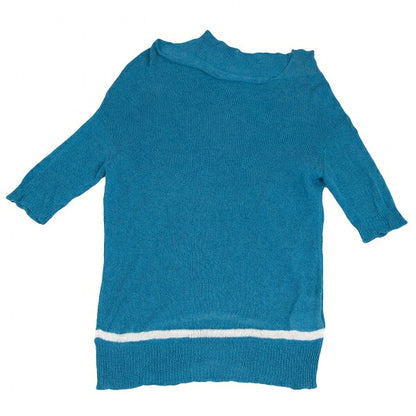 Yohji Yamamoto NOIR Cotton Linen Short Knit Blue Size 2