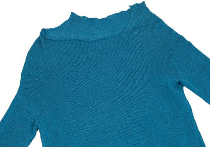 Yohji Yamamoto NOIR Cotton Linen Short Knit Blue Size 2