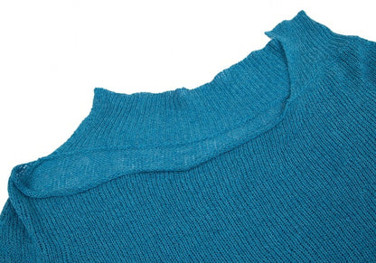 Yohji Yamamoto NOIR Cotton Linen Short Knit Blue Size 2