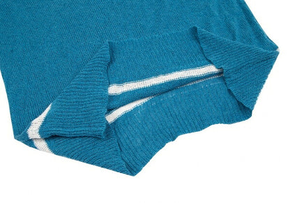 Yohji Yamamoto NOIR Cotton Linen Short Knit Blue Size 2