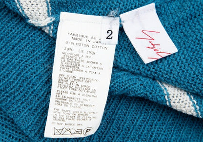 Yohji Yamamoto NOIR Cotton Linen Short Knit Blue Size 2