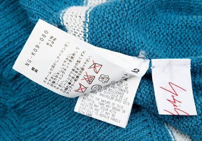 Yohji Yamamoto NOIR Cotton Linen Short Knit Blue Size 2