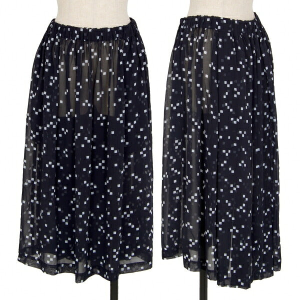 COMME des GARCONS Garment Washed Sheer Skirt Navy Size S