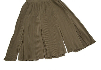 ISSEY MIYAKE Loop Cutting Pleated Skirt Brown Size M