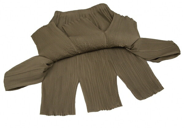 ISSEY MIYAKE Loop Cutting Pleated Skirt Brown Size M