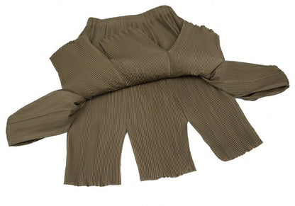 ISSEY MIYAKE Loop Cutting Pleated Skirt Brown Size M