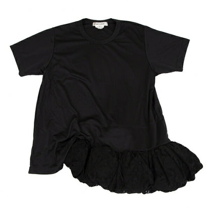 COMME des GARCONS 21AW Lace Volume Hem T-Shirt Black Size L