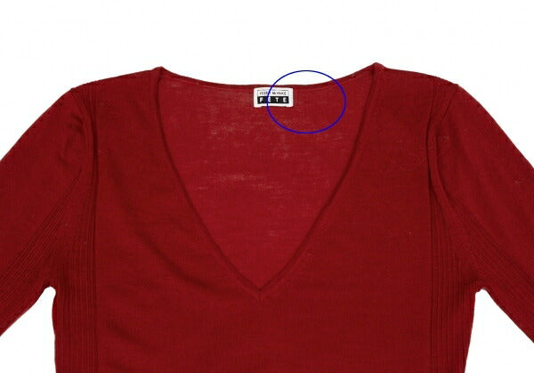 ISSEY MIYAKE FETE Wool Rib-Knit Midi Dress Red Size 2