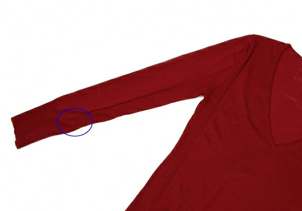 ISSEY MIYAKE FETE Wool Rib-Knit Midi Dress Red Size 2