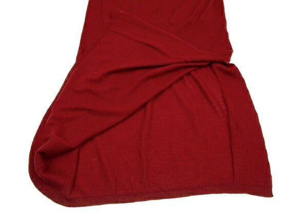 ISSEY MIYAKE FETE Wool Rib-Knit Midi Dress Red Size 2