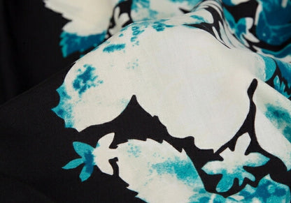 Jean Paul GAULTIER FEMME Rayon Floral Skirt Black Size 40