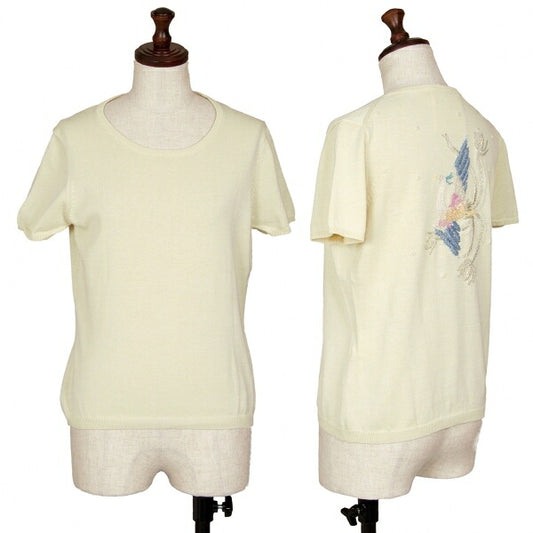 KEITA MARUYAMA Phoenix Bead Embroidered Knit Cream Size 2