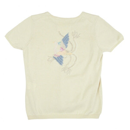 KEITA MARUYAMA Phoenix Bead Embroidered Knit Cream Size 2