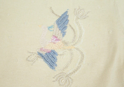 KEITA MARUYAMA Phoenix Bead Embroidered Knit Cream Size 2