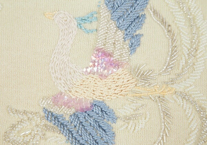 KEITA MARUYAMA Phoenix Bead Embroidered Knit Cream Size 2