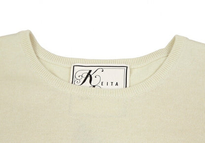 KEITA MARUYAMA Phoenix Bead Embroidered Knit Cream Size 2