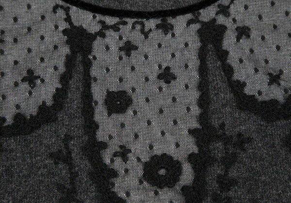 KEITA MARUYAMA Lace Panel Knit Sweater Charcoal Size 2