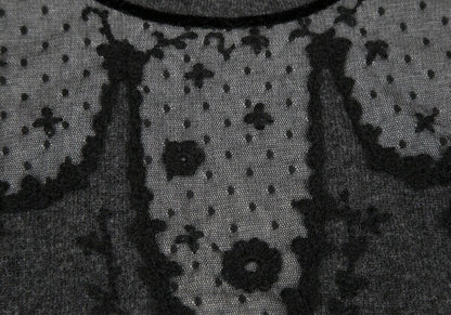 KEITA MARUYAMA Lace Panel Knit Sweater Charcoal Size 2