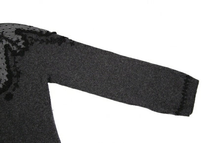 KEITA MARUYAMA Lace Panel Knit Sweater Charcoal Size 2