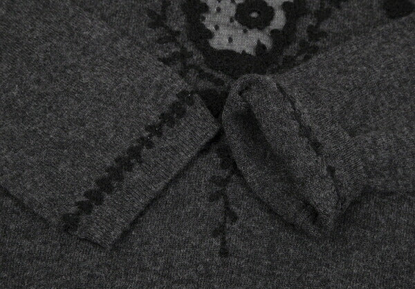 KEITA MARUYAMA Lace Panel Knit Sweater Charcoal Size 2