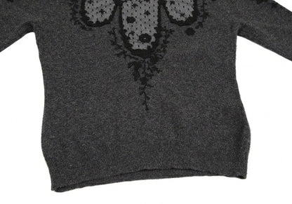 KEITA MARUYAMA Lace Panel Knit Sweater Charcoal Size 2