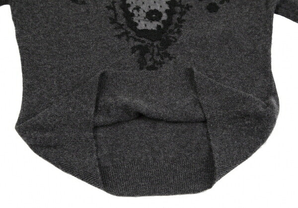 KEITA MARUYAMA Lace Panel Knit Sweater Charcoal Size 2