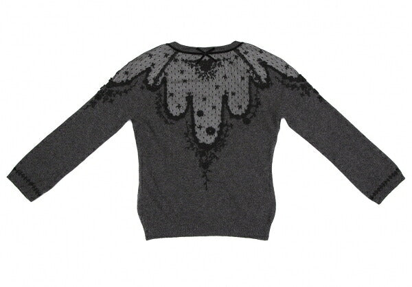 KEITA MARUYAMA Lace Panel Knit Sweater Charcoal Size 2
