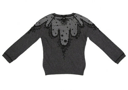 KEITA MARUYAMA Lace Panel Knit Sweater Charcoal Size 2