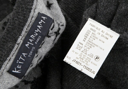 KEITA MARUYAMA Lace Panel Knit Sweater Charcoal Size 2