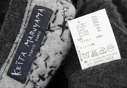 KEITA MARUYAMA Lace Panel Knit Sweater Charcoal Size 2